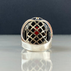 Red Agate 925 Sterling Silver Men Handmade Ring