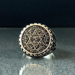 Seal of Solomon Star of David 925 Sterling Silver Ring