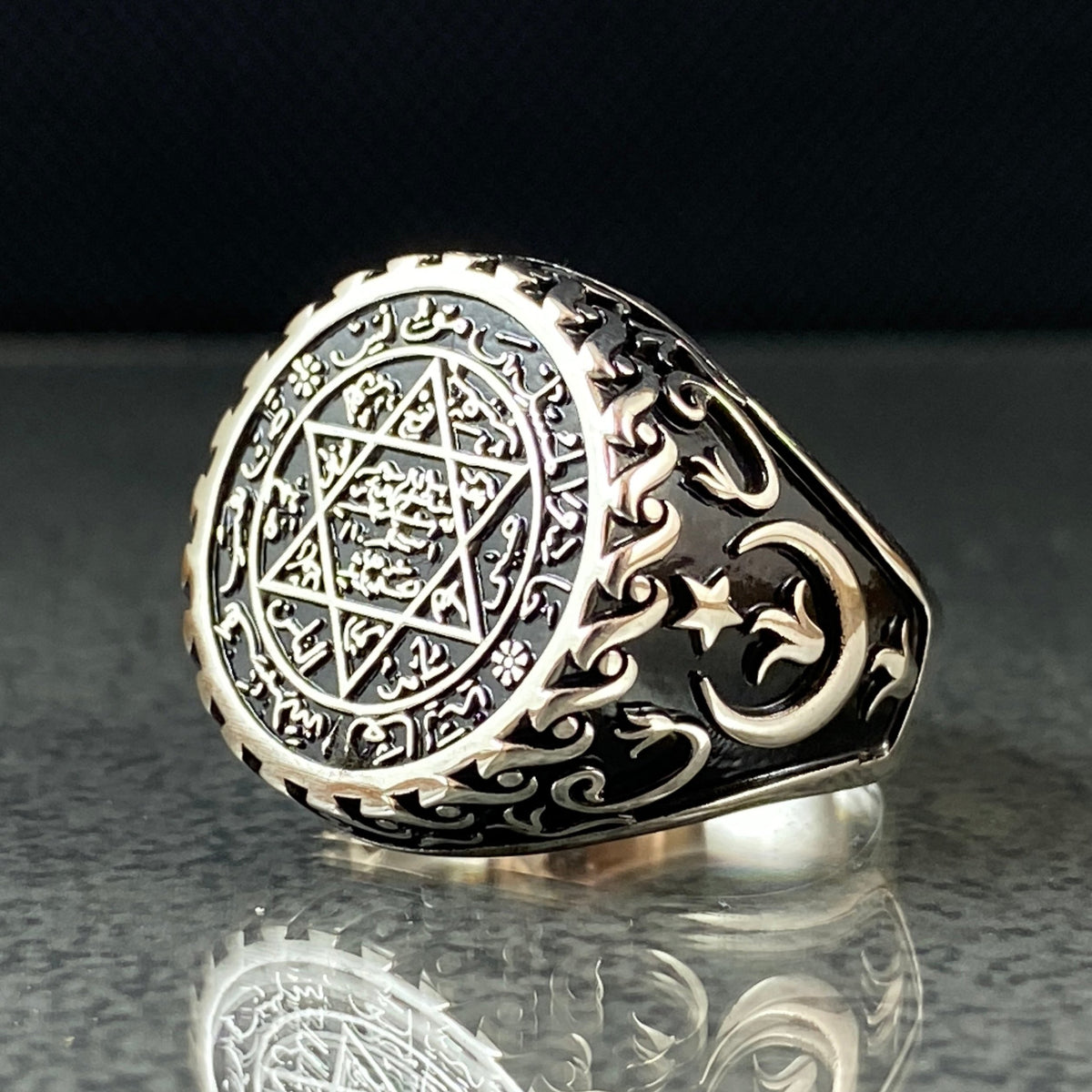 Seal of Solomon Star of David 925 Sterling Silver Ring