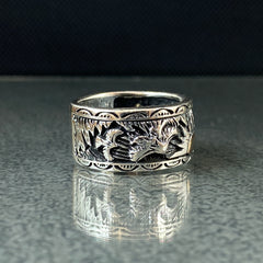 925K Silver Celestial Sun Unique Signet Ring , Silver Dainty Sunrise Ring