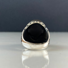 Black Onyx Stone 925 Sterling Silver Classic Men Handmade Ring