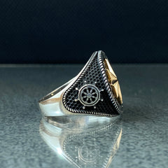 Compass 925 Solid Silver Handmade Ring, Gift Jewelry For Sailor