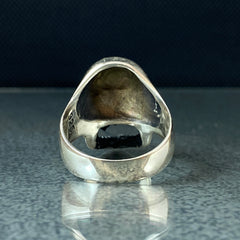 Anillo de plata maciza de piedra esmeralda 925, anillo de piedra preciosa esmeralda verde 