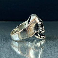 Skull 925 Solid Silver Ring, Gift Jewelry For Biker