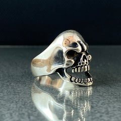 Skull 925 Solid Silver Ring, Gift Jewelry For Biker