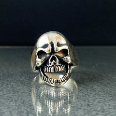 Skull 925 Solid Silver Ring, Gift Jewelry For Biker