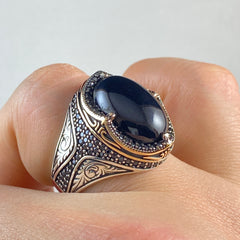 Onyx Gemstone 925 Sterling Silver Handmade Ring