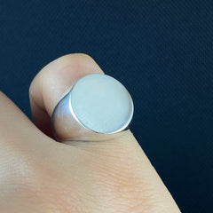 Simple 925 Solid Silver Handmade Ring For Young Men