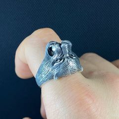 3D Tiger Head 925 Solid Silver Men Ring, Gift Jewelry For Biker