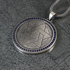 Seal Of Solomon Necklace 925 Sterling Silver