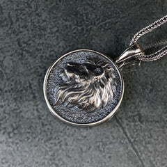 Men Handmade Lion 925 Sterling Silver Necklace