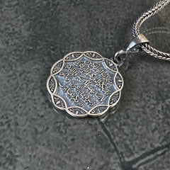 Evil Eye Prayer Quran Prayer Muskim Necklace 925 Solid Silver Necklace