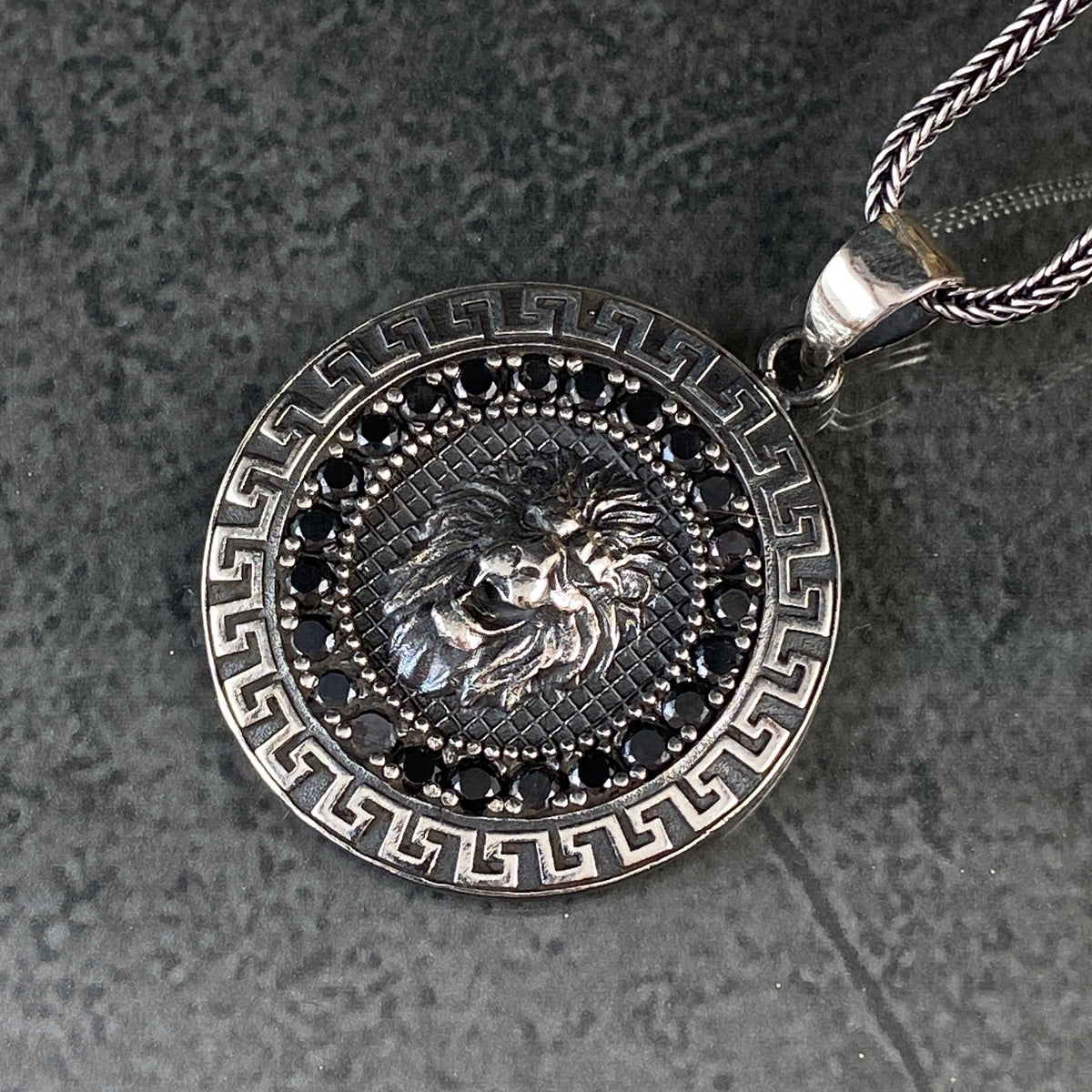 Lion Men Necklace 925 Sterling Silver Pendant