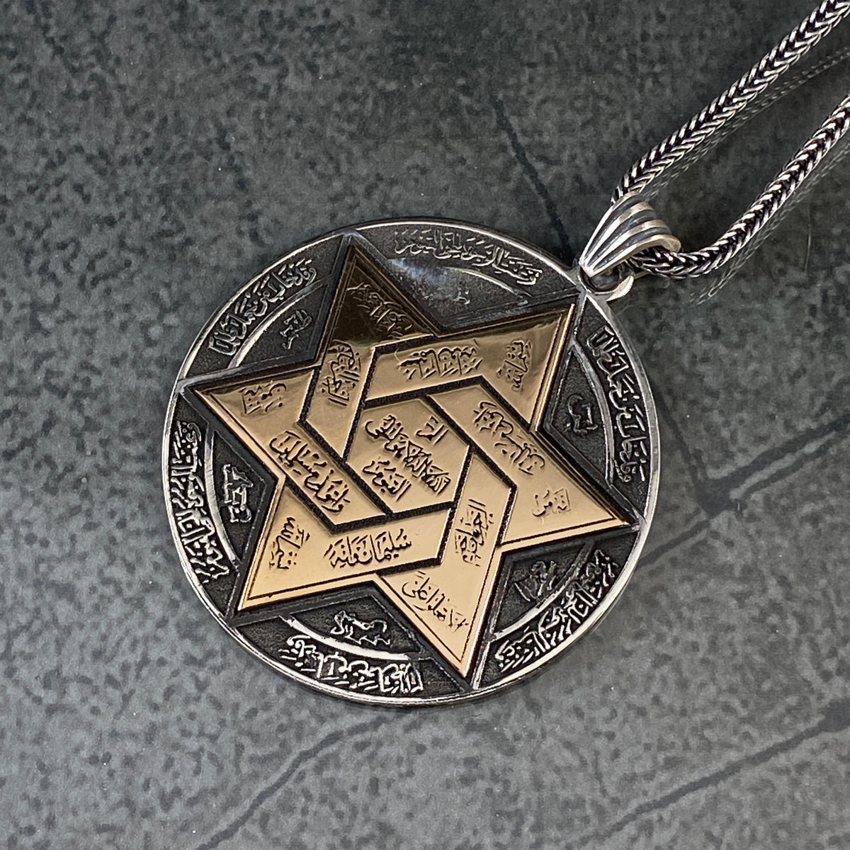 Large Seal Of Solomon 925 Sterling Silver Necklace Pendant