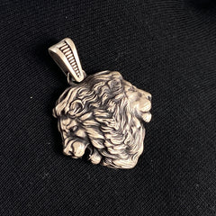 925 Solid Silver Double Lion Head Pendant