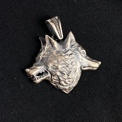 925 Sterling Silver Double Head Wolf Necklace