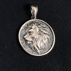 Men Handmade Lion 925 Sterling Silver Necklace