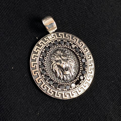 Lion Men Necklace 925 Sterling Silver Pendant