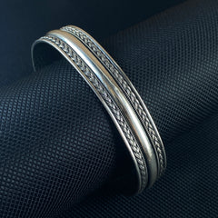 925 Sterling Silver Cuff Bracelet For Men