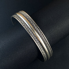 925 Sterling Silver Cuff Bracelet For Men