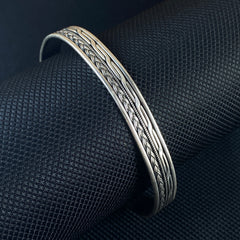 925 Sterling Silver Cuff Bracelet For Men