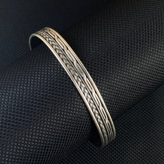 925 Sterling Silver Cuff Bracelet For Men