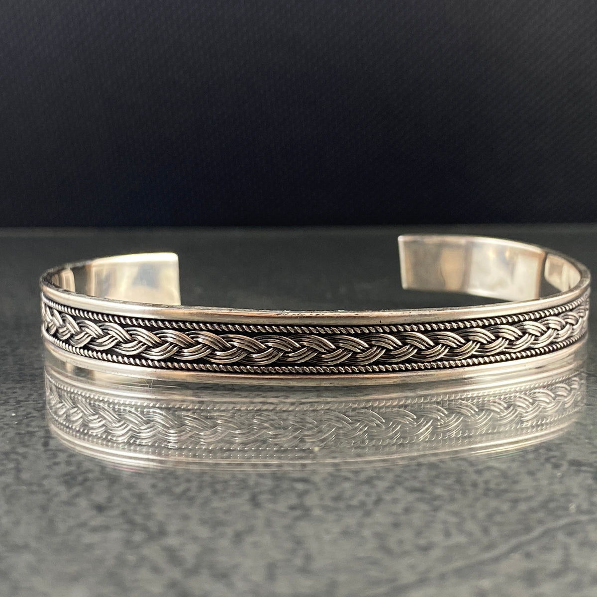 925 Sterling Silver Cuff Bracelet For Men