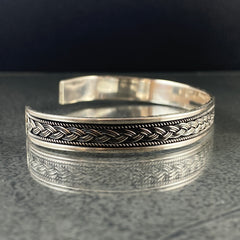 925 Sterling Silver Cuff Bracelet For Men