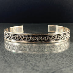 925 Sterling Silver Cuff Bracelet For Men