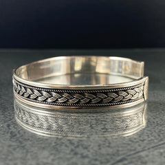 925 Sterling Silver Cuff Bracelet For Men