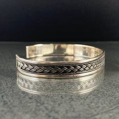 925 Sterling Silver Cuff Bracelet For Men