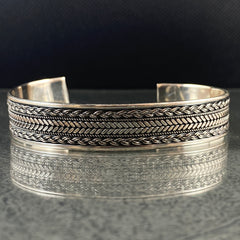 925 Sterling Silver Cuff Bracelet For Men