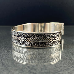 925 Sterling Silver Cuff Bracelet For Men