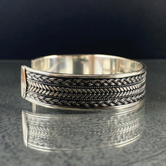 925 Sterling Silver Cuff Bracelet For Men