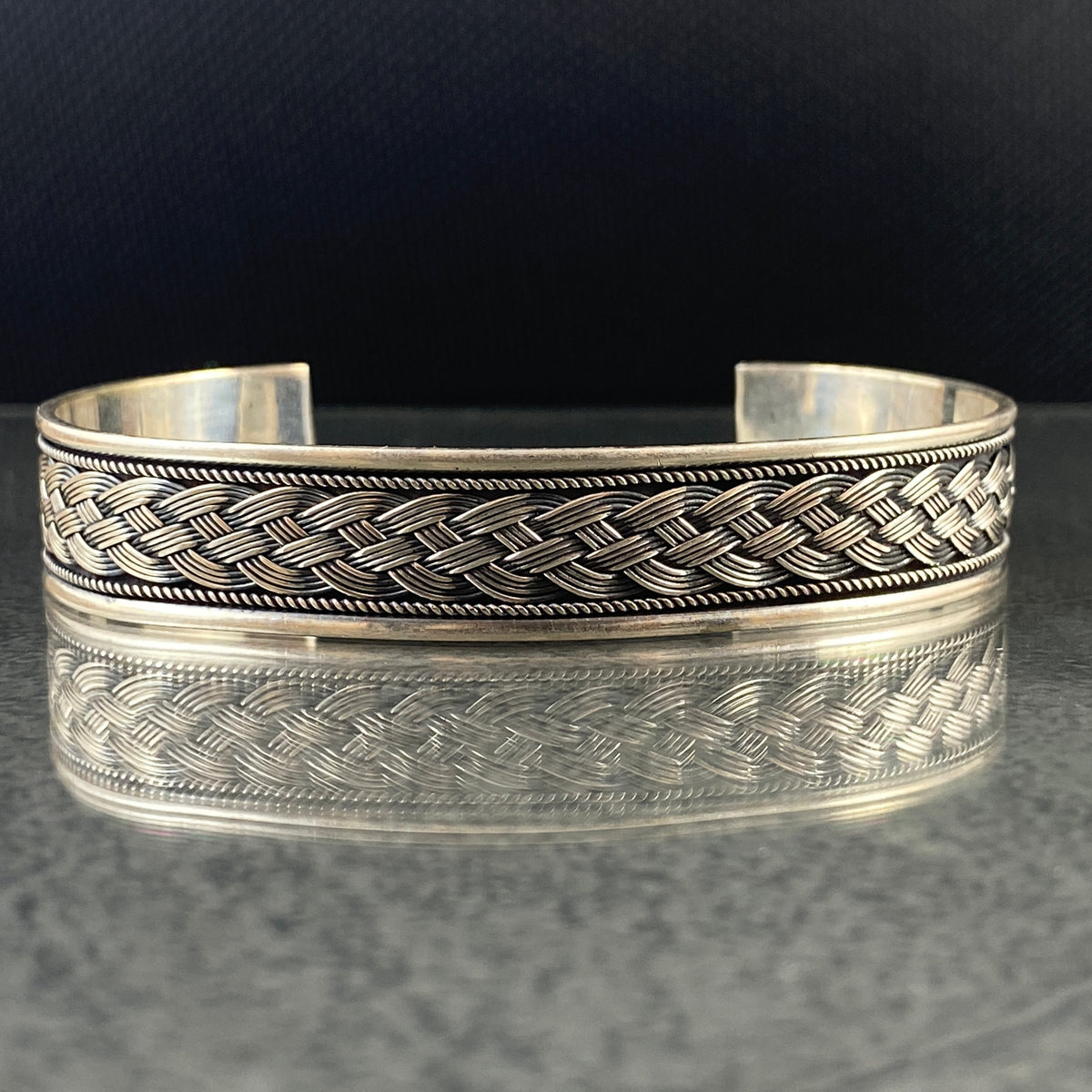 925 Solid Silver Handmade Men Cuff Bracelet