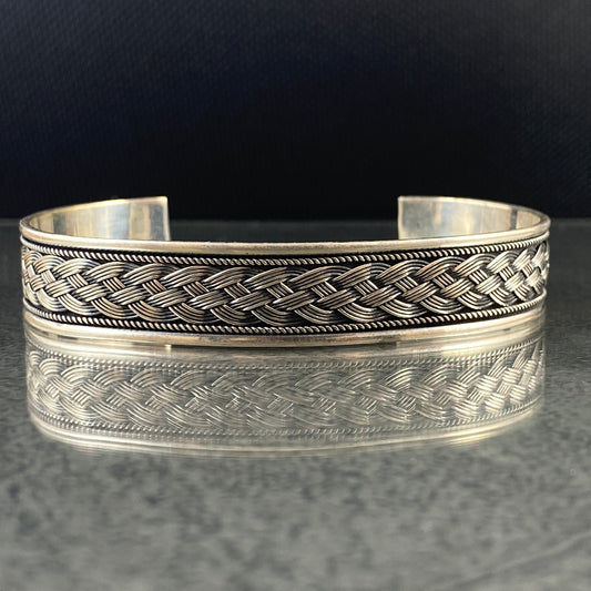 925 Solid Silver Handmade Men Cuff Bracelet