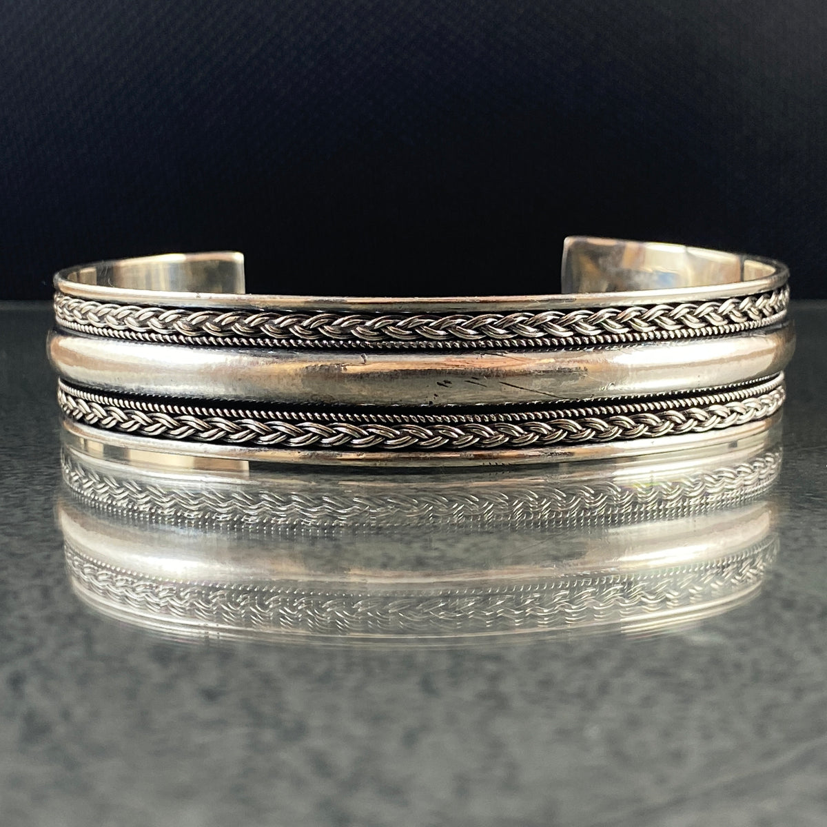 925 Sterling Silver Cuff Bracelet For Men