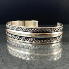 925 Sterling Silver Cuff Bracelet For Men