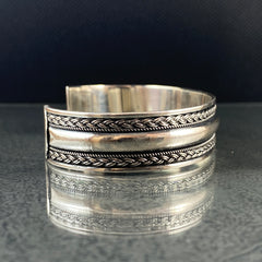 925 Sterling Silver Cuff Bracelet For Men