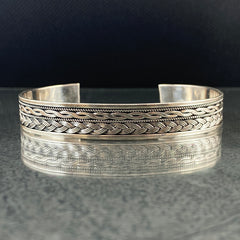 925 Sterling Silver Cuff Bracelet For Men