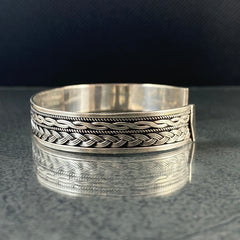 925 Sterling Silver Cuff Bracelet For Men