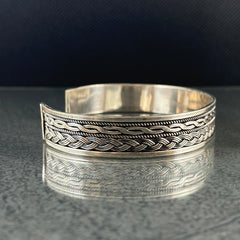 925 Sterling Silver Cuff Bracelet For Men