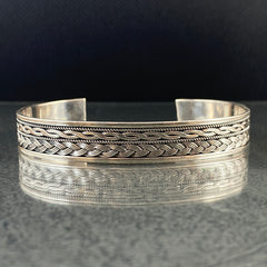 925 Sterling Silver Cuff Bracelet For Men