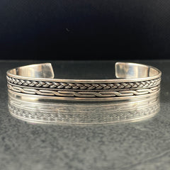 925 Sterling Silver Cuff Bracelet For Men