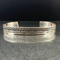 925 Sterling Silver Cuff Bracelet For Men