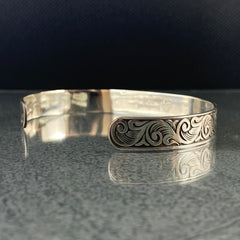 925 Sterling Silver Cuff Bracelet For Men