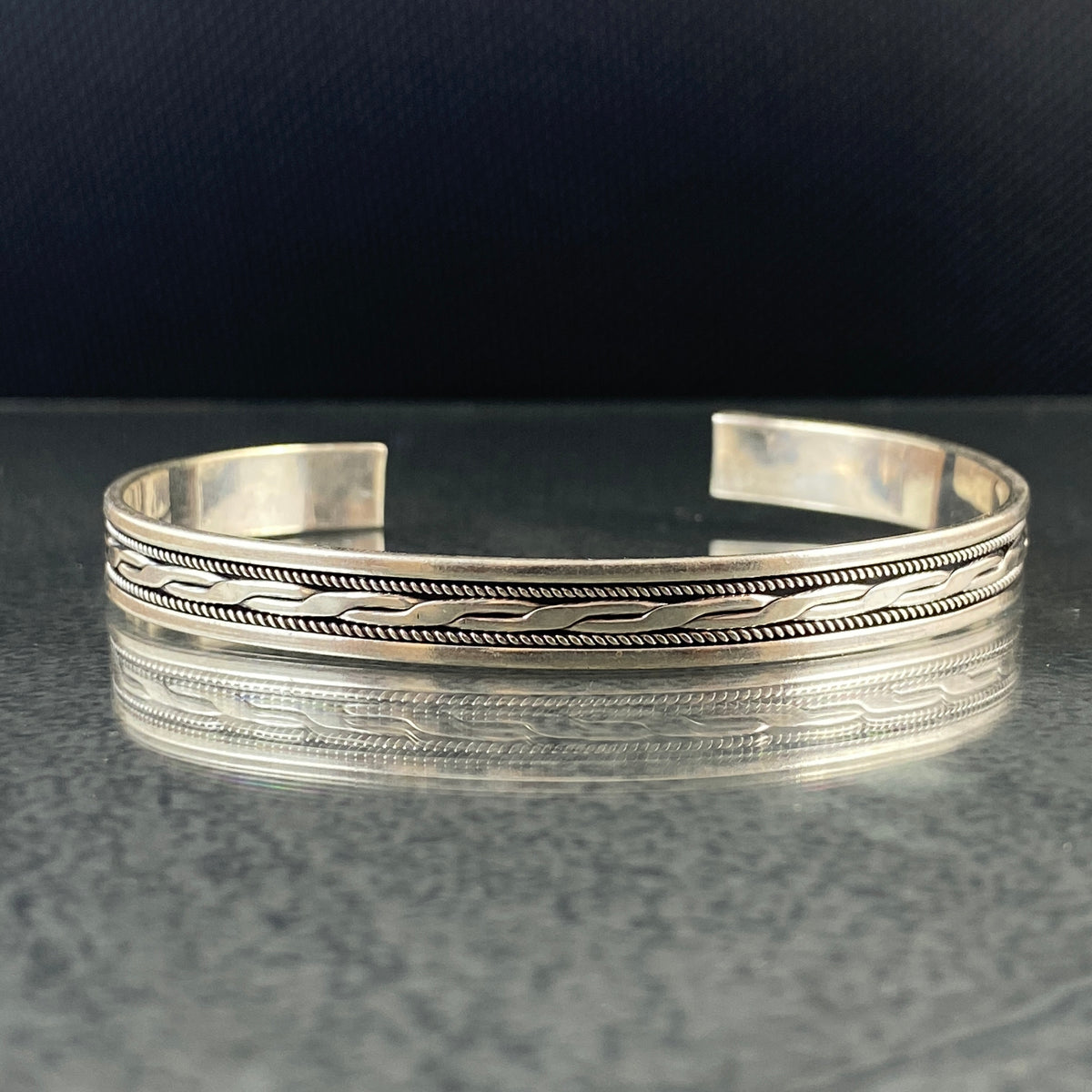 925 Sterling Silver Cuff Bracelet For Men