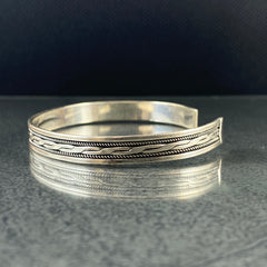 925 Sterling Silver Cuff Bracelet For Men