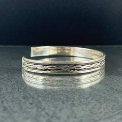 925 Sterling Silver Cuff Bracelet For Men