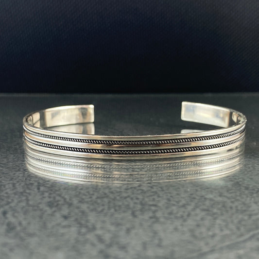 925 Sterling Silver Cuff Bracelet For Men